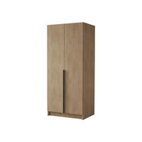 KLEIDERSCHRANK Bono I - Eichefarben/Schwarz, Holzwerkstoff/Metall (100/215/58cm) - MIRJAN24