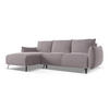 ECKSOFA mit Schlaffunktion Samt Stoff Violett - Lila/Flieder, Textil/Metall (162/242cm) - LaMiaSofa