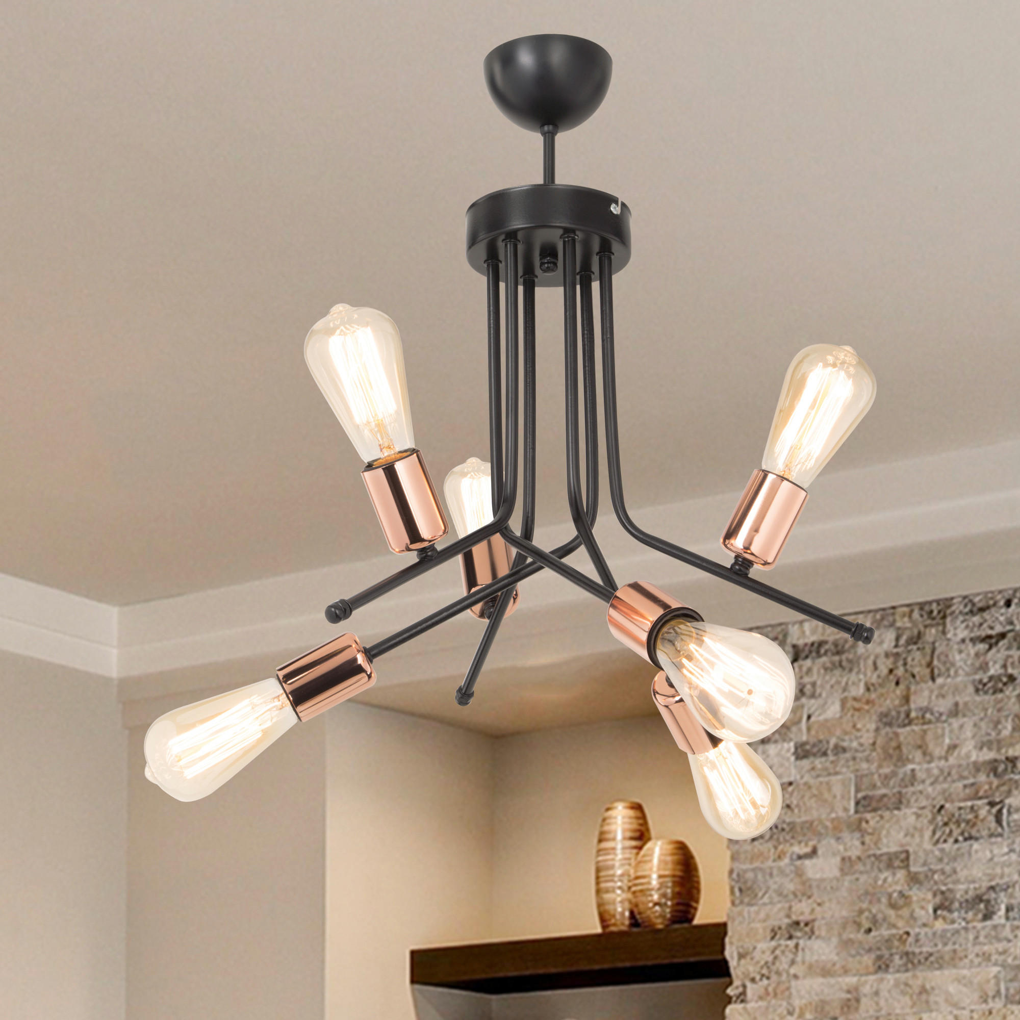 DECKENLEUCHTE Halesowen - Kupferfarben, Metall (41/41/50cm) - lux.pro