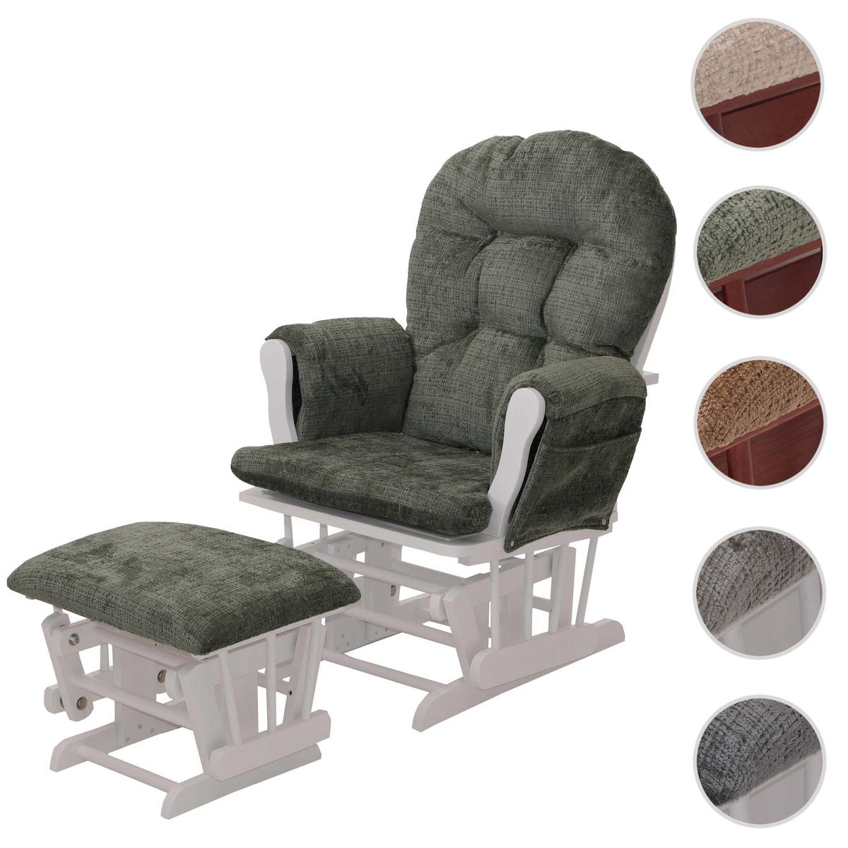 RELAXSESSEL Grün, Weiß - Weiß/Grün, Textil (75/100/71cm) - MCW