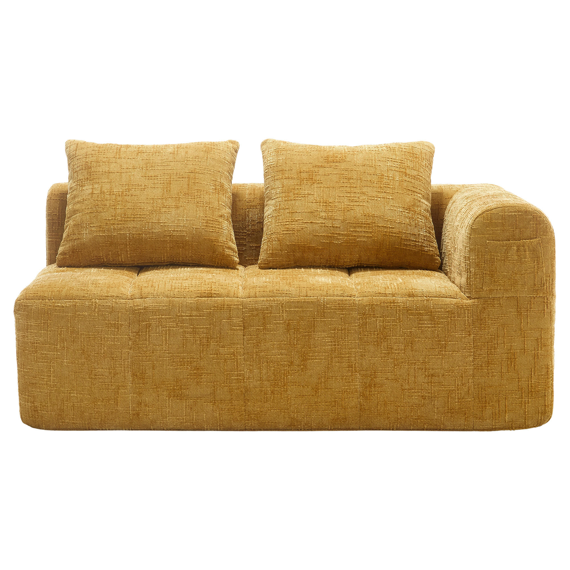 KAVČ 2-sedežni 158/90/60 cm Rumena - rumena, tekstil (90/60/158cm)