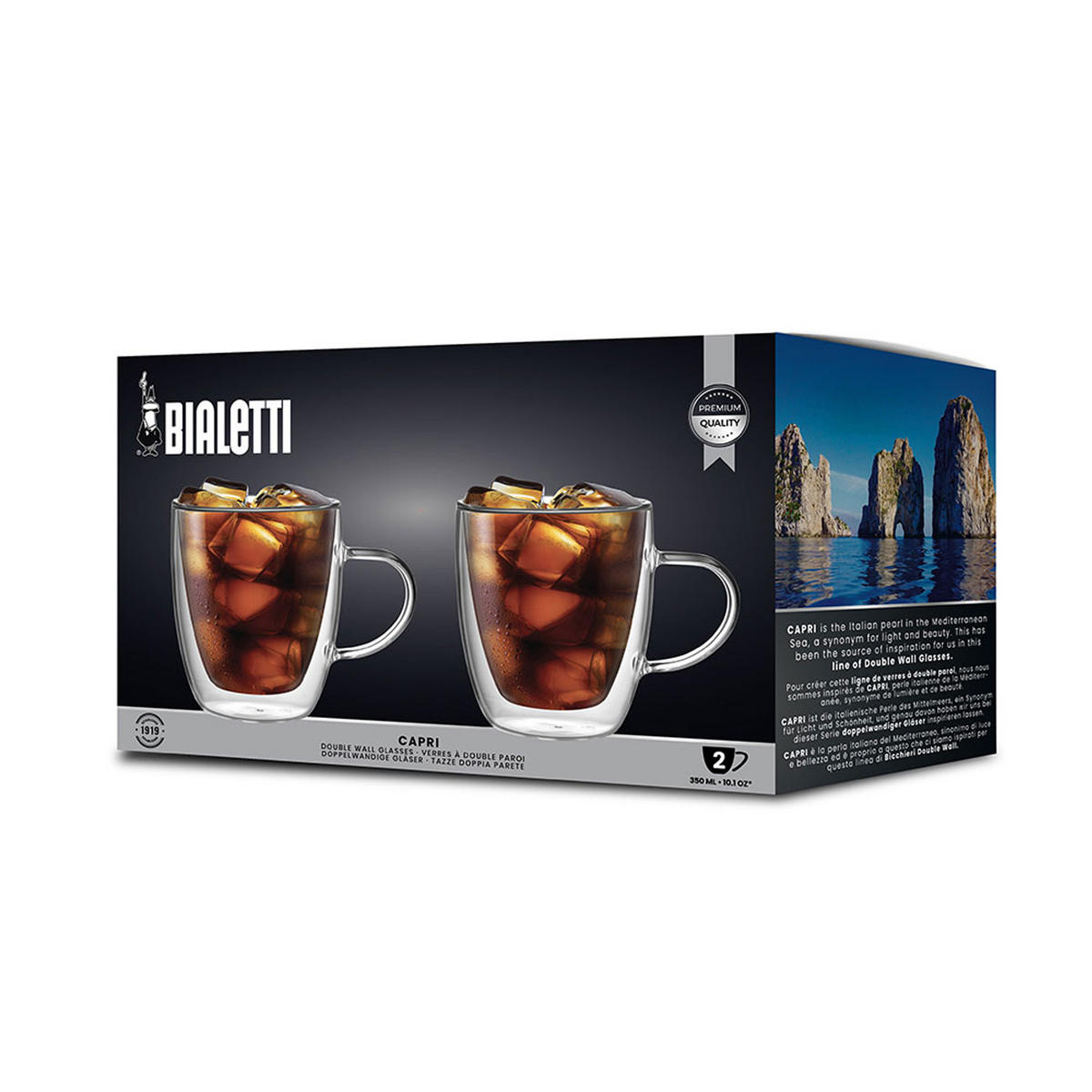 GLASBECHERSET Firenze, 2er Set, Doppelwandig, 80 ml - Transparent, Glas (0.08L) - Bialetti