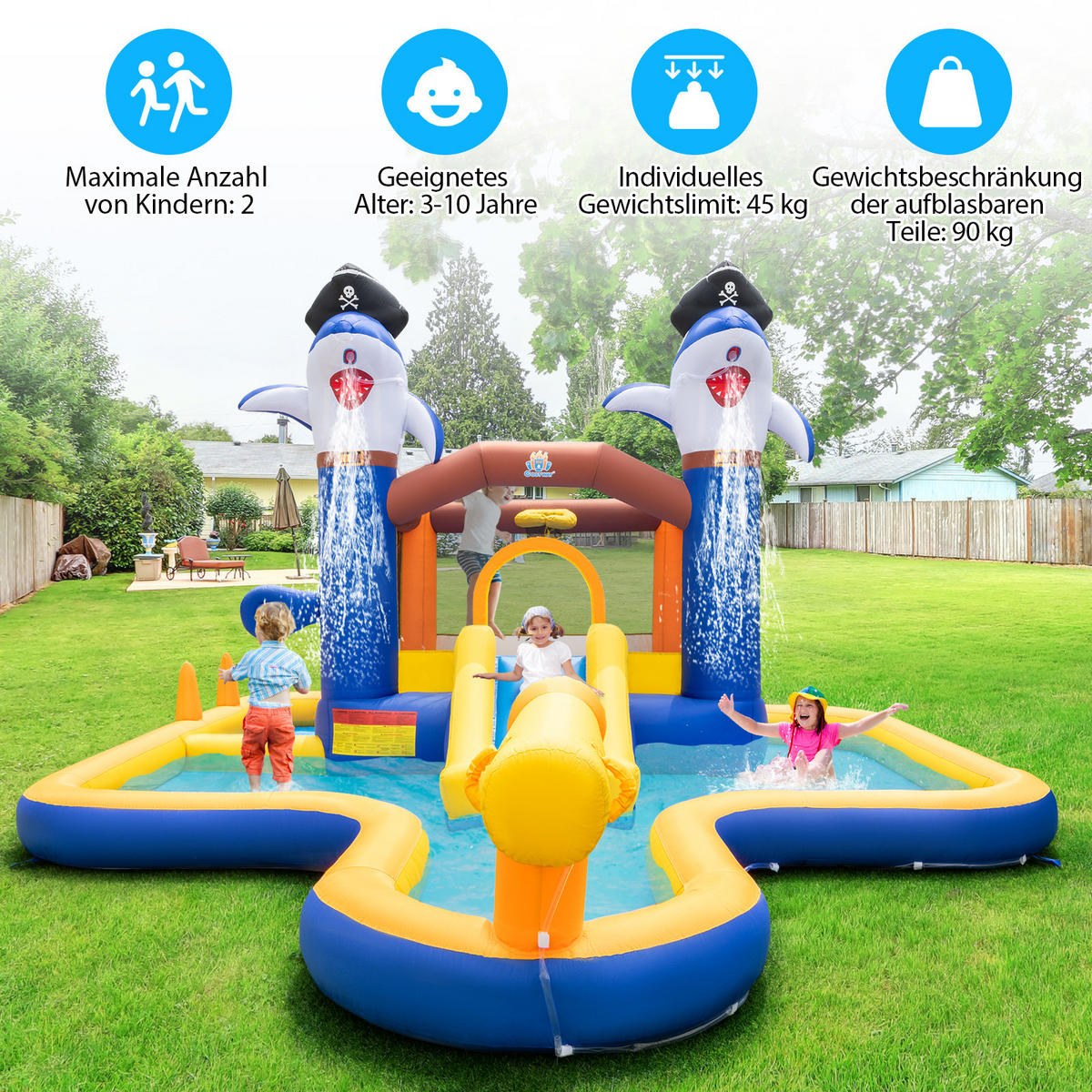 HÜPFBURG 250cm Multicoloured - Multicolor, Kunststoff (578/408/250cm) - COSTWAY