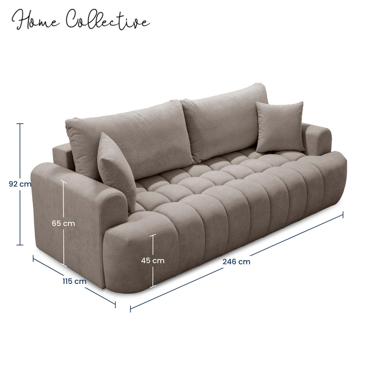SOFA in Braun - Braun, Textil (246/92/115cm) - Home Collective