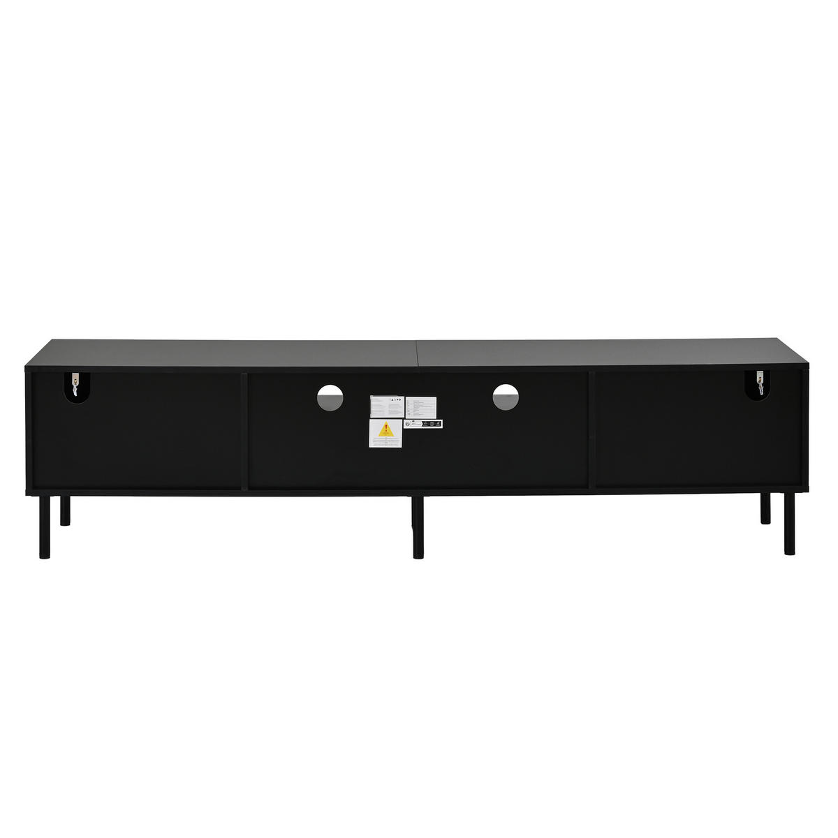 TV-SCHRANK 180cm Schubladen Türen Schwarz Holzoptik Lowboard - Multicolor, Holzwerkstoff (180/45/40cm) - FLIEKS