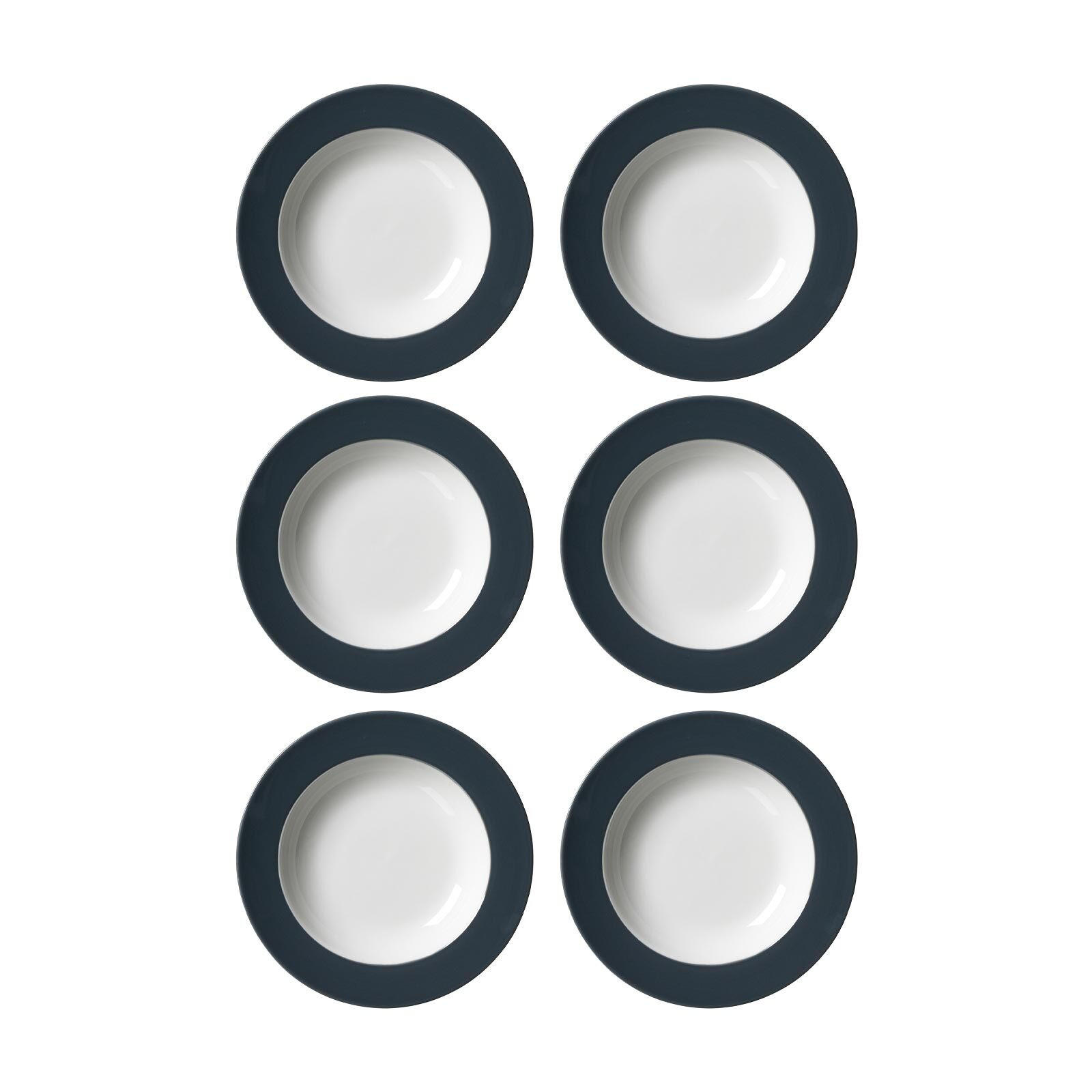SUPPENTELLER Doppio Anthrazit ø 22 cm 6er Set - Anthrazit, Keramik (22cm) - Ritzenhoff Breker