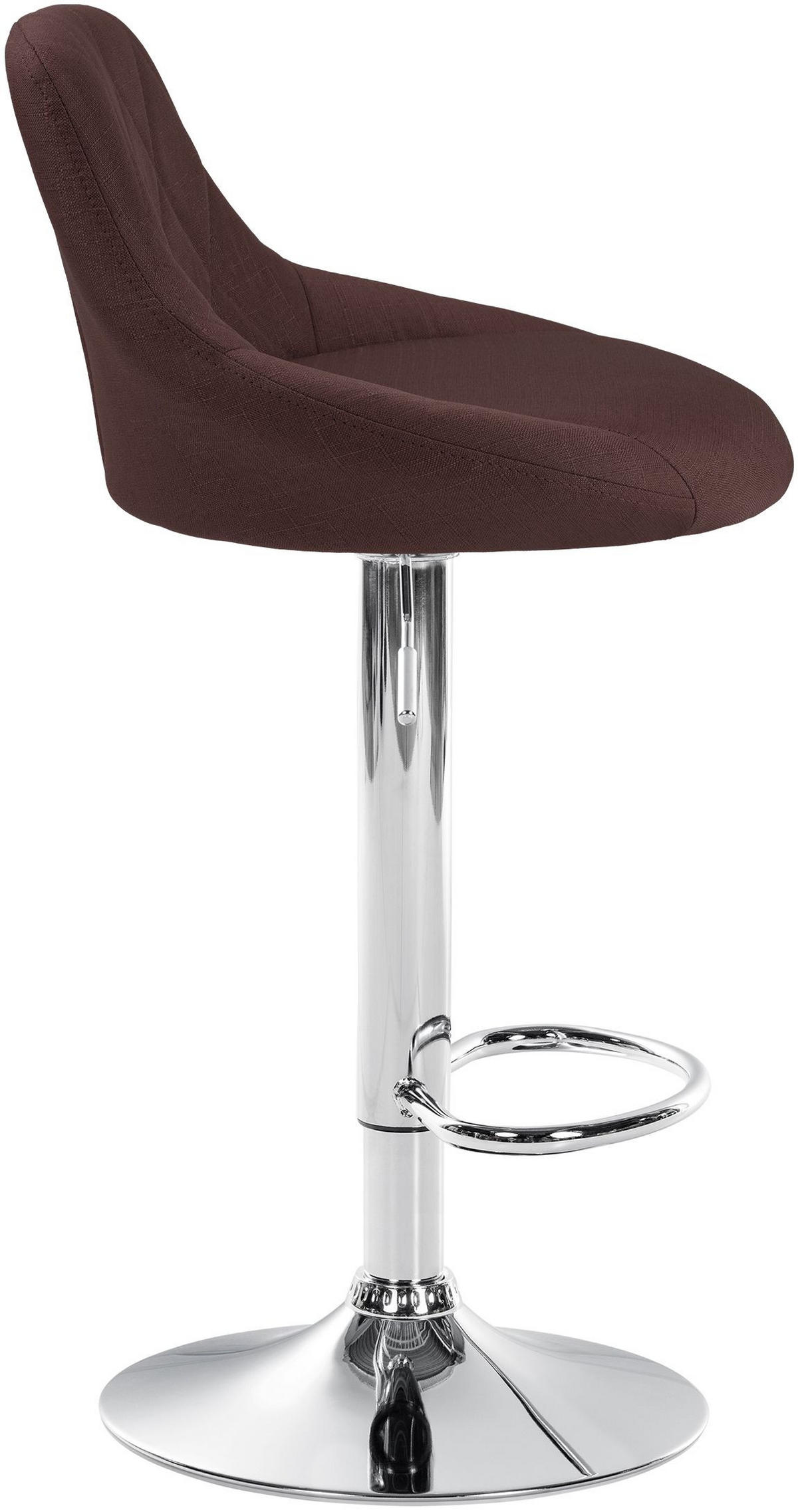 BARHOCKER Stoff braun - Chromfarben/Braun, Textil/Metall (46/83/49cm) - CLP