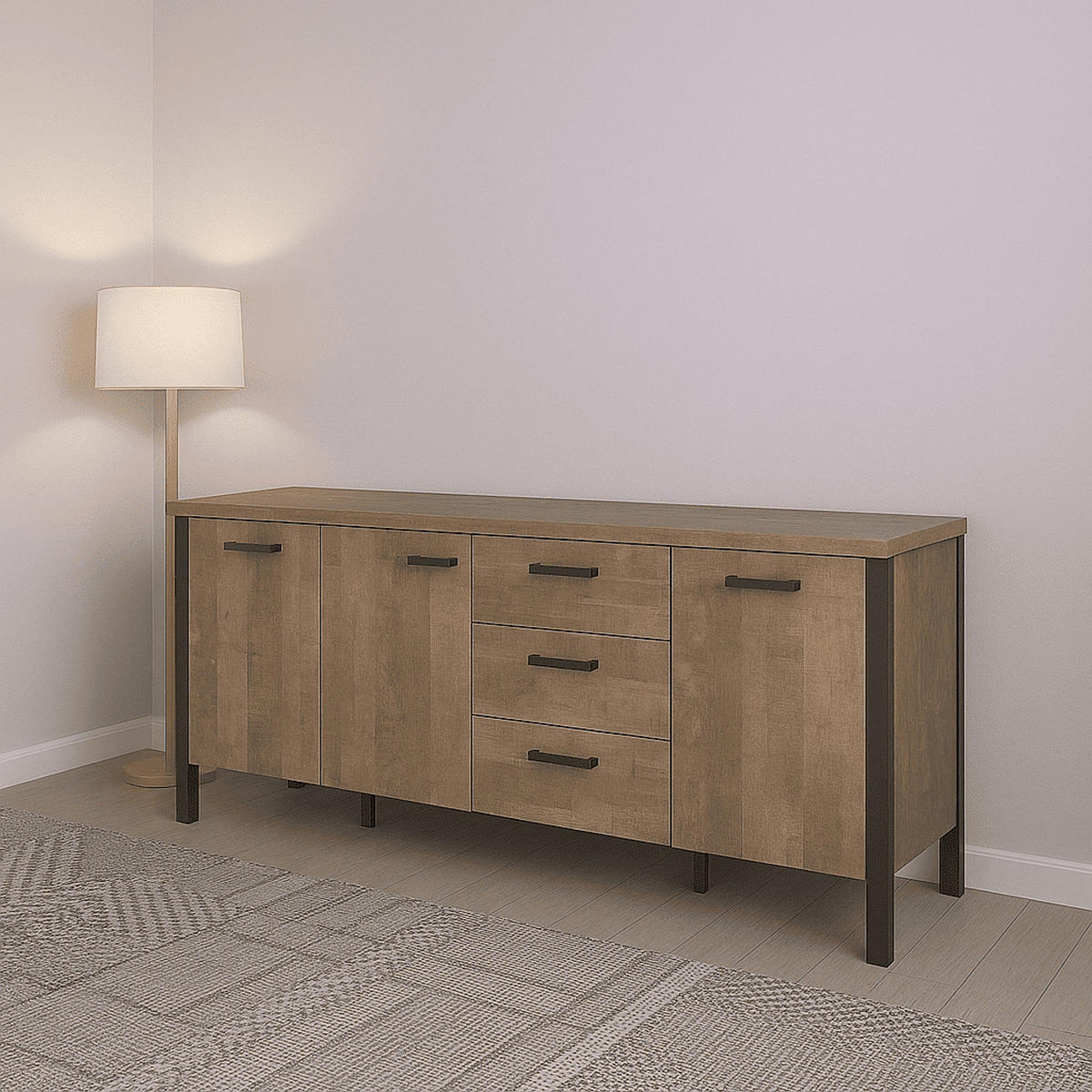 SIDEBOARD Emile Eiche Dekor - Eichefarben, Holzwerkstoff (214/214/86cm) - ebuy24