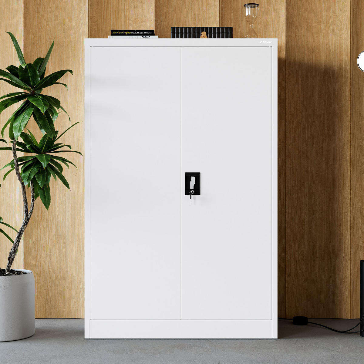 BÜROSCHRANK KEVIN D600 - Weiß, Metall (90/140/60cm) - Jan Nowak