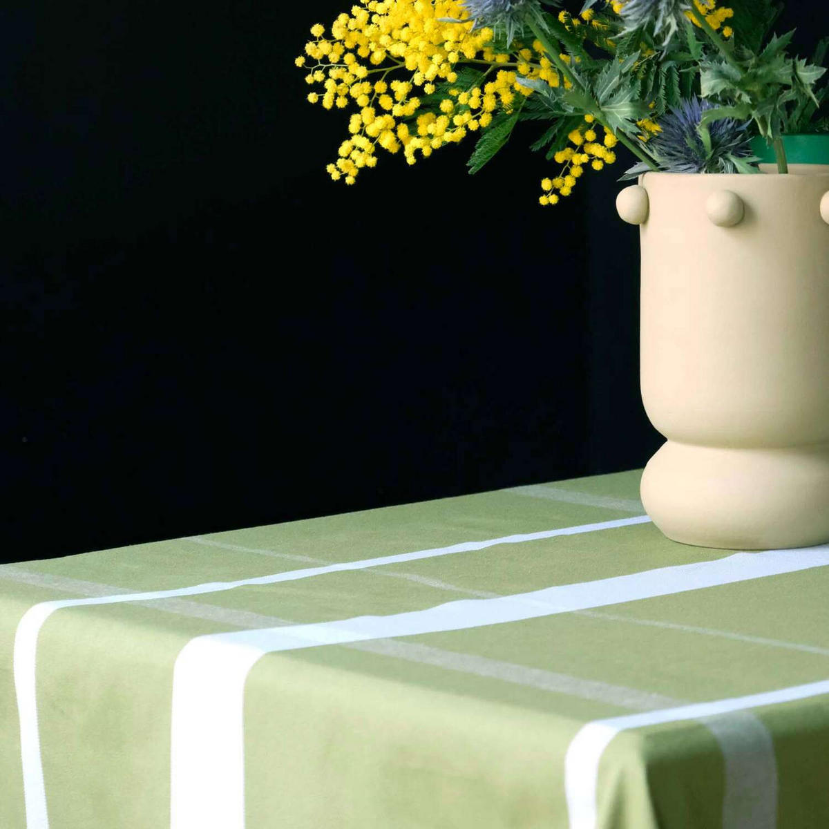 TISCHDECKE La nonna pistacchio 160 x 250 cm - Grün, Textil (160/250cm)