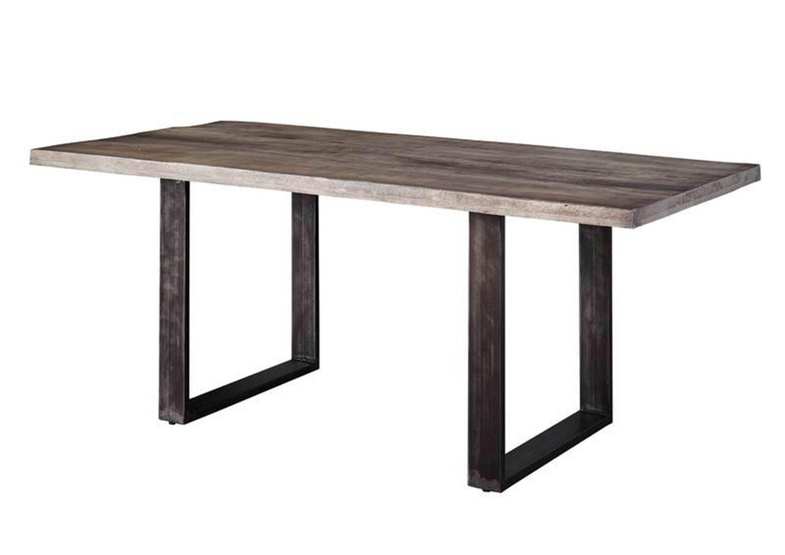 ESSTISCH Mango 210x100x76 grau lackiert HEAVY INDUSTRY #102 - Grau, Holz (210/100/76cm) - Massivmoebel24