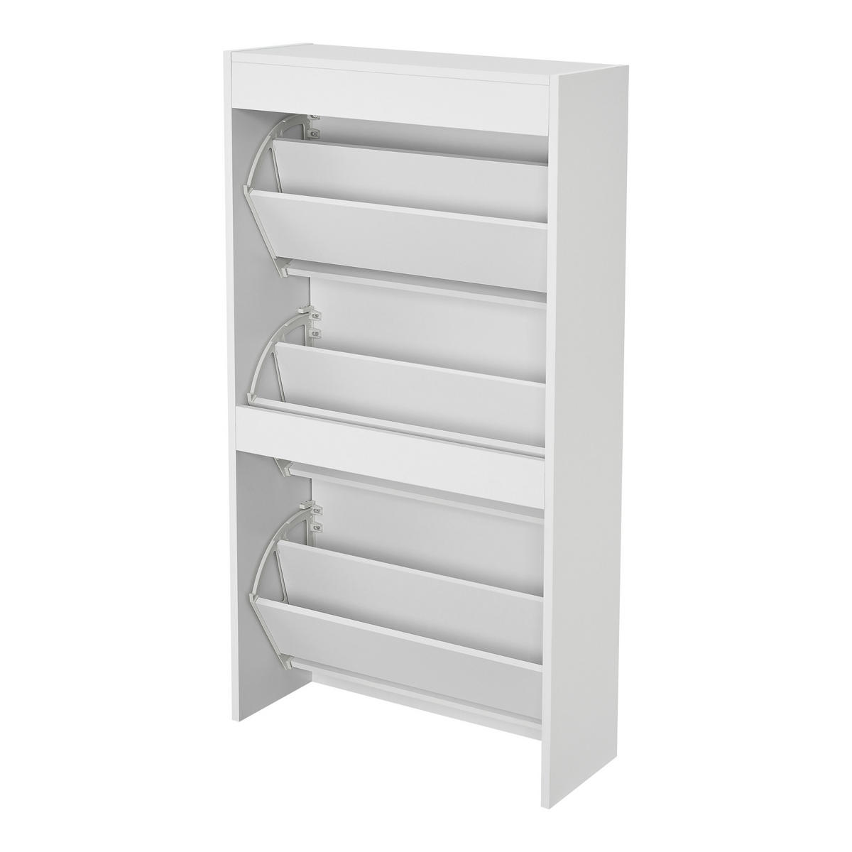 SCHUHKIPPER Kragerø - Weiß, Holzwerkstoff (60/115/24cm) - [en.casa]