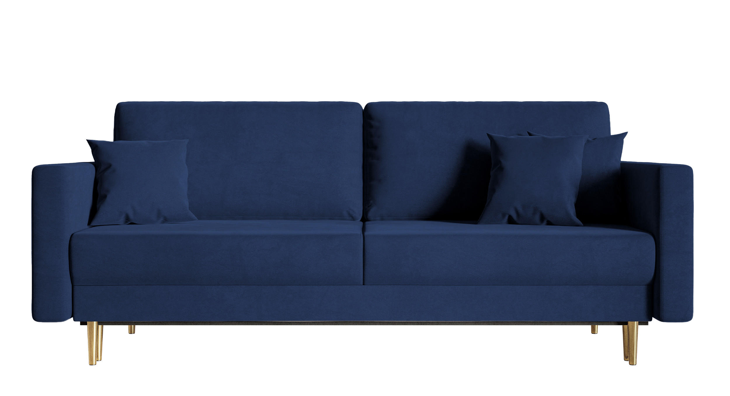 SCHLAFSOFA Valico Marineblau hydrophober Samt - Goldfarben/Dunkelblau, Textil/Metall (230/90/97cm) - Selsey