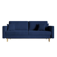 SCHLAFSOFA Valico Marineblau hydrophober Samt - Goldfarben/Dunkelblau, Textil/Metall (230/90/97cm) - Selsey