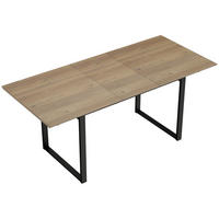 ESSTISCH ausziehbar 140/180 x 80 cm Esszimmertisch für 6-8 Personen, Natur - Schwarz/Naturfarben, Holzwerkstoff/Metall (180/80/75cm) - HOMCOM