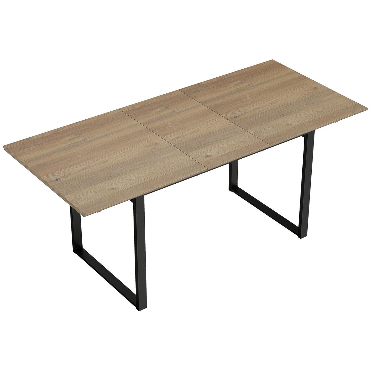 ESSTISCH ausziehbar 140/180 x 80 cm Esszimmertisch für 6-8 Personen, Natur - Schwarz/Naturfarben, Holzwerkstoff/Metall (180/80/75cm) - HOMCOM
