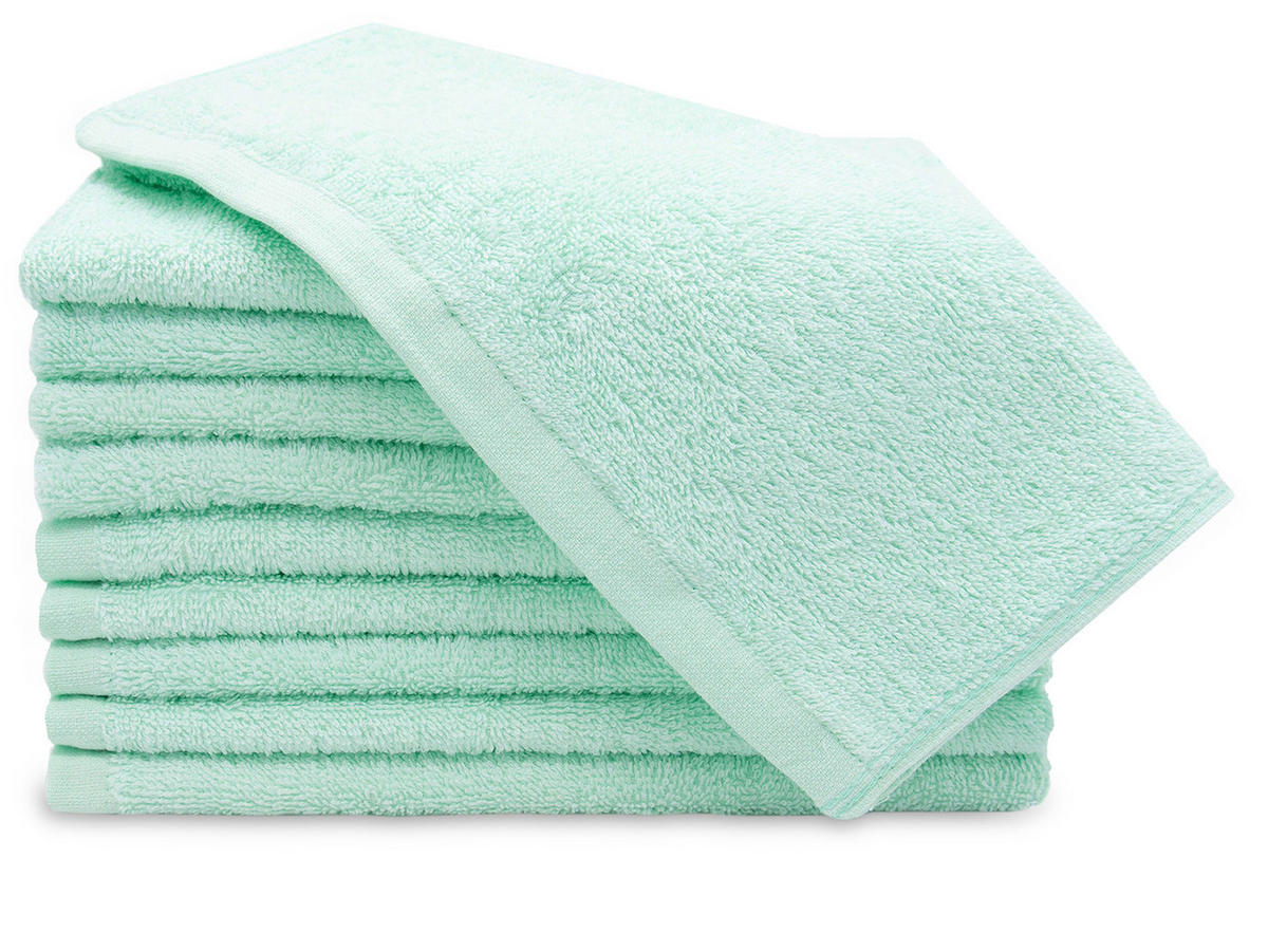 GÄSTETÜCHER, 10er-Set, 30x50 cm, 100% Baumwolle, Grün - Grün, Textil (30/50cm) - Zollner