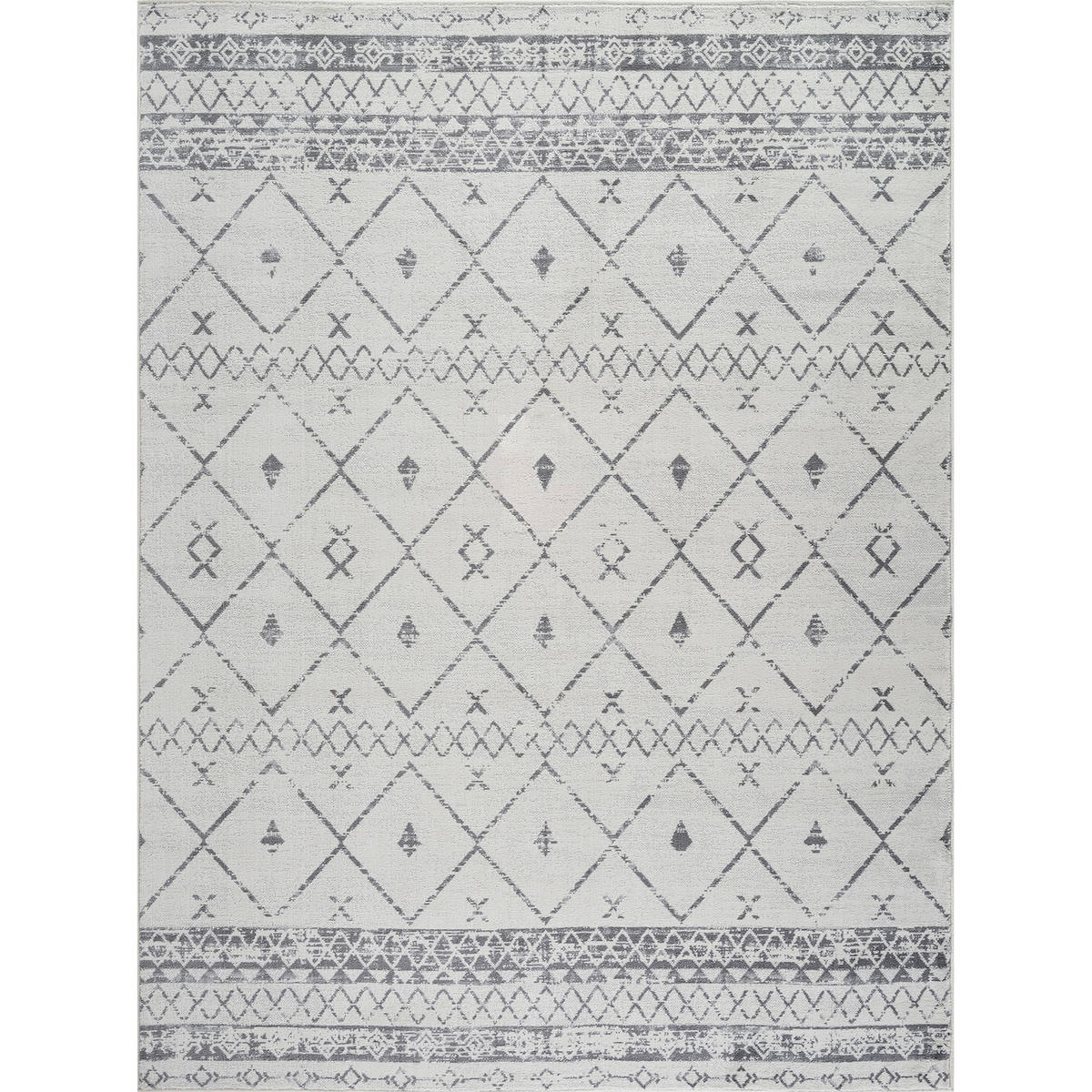 KURZFLORTEPPICH 120x170 cm Weiß - Grau, Naturmaterialien/Textil (120/170cm) - LIVABLISS