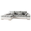 ECKSOFA Bangkok, Seite: Links - Silberfarben/Weiß, Holz/Textil (310/175cm) - MIRJAN24