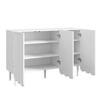 KOMMODE aus MDF 120x35x80cm in Weiß mit Rebound-System - Weiß, Holzwerkstoff (120/80/35cm) - Modfu