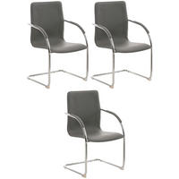 SCHWINGSTUHL 3er Set Lederlook grau - Grau, Textil/Metall (56/94/52cm) - CLP