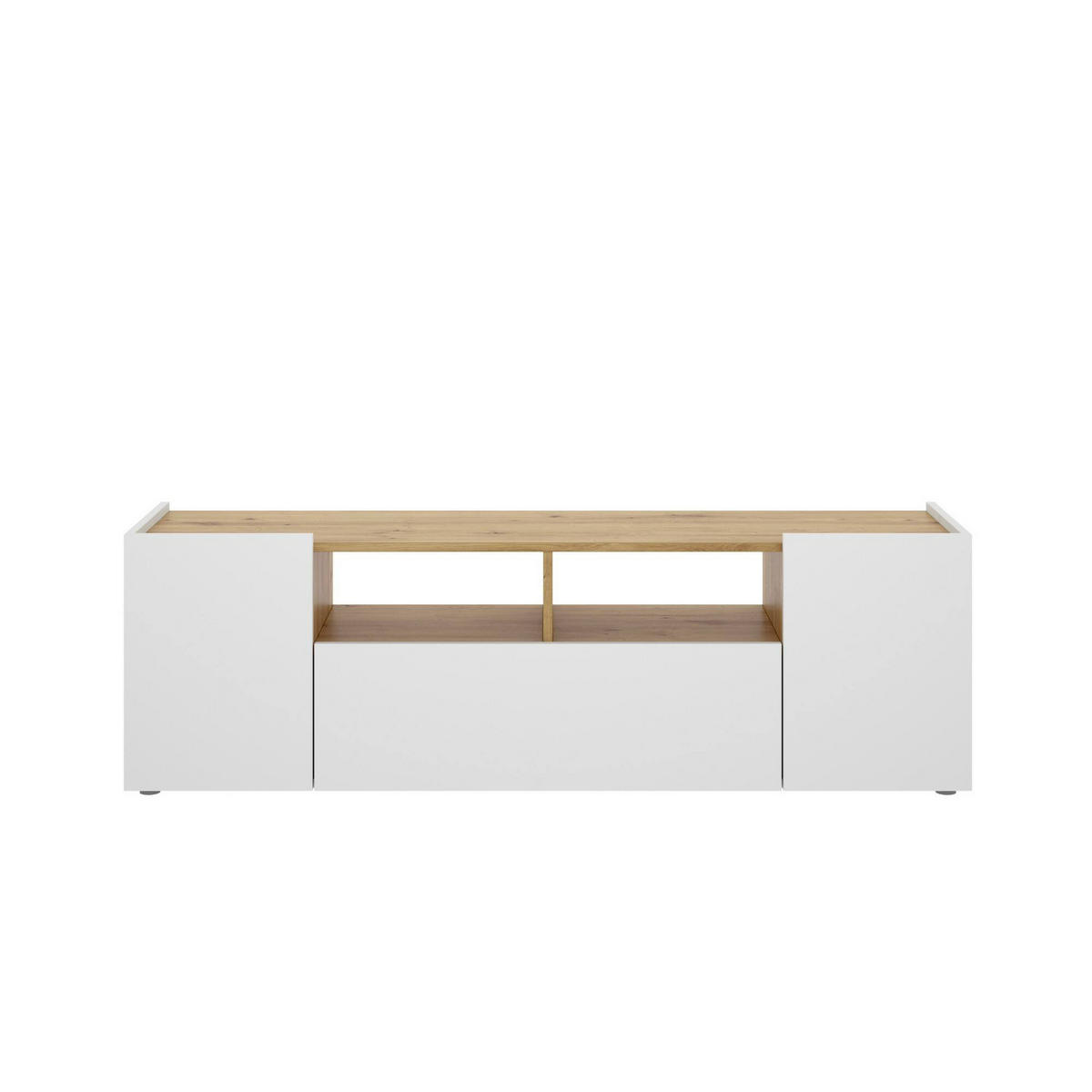 FERNSEHSCHRANK Weiß, Knoteneiche 34.7/141.7/43.8 cm - Weiß, Holzwerkstoff (141.7/43.8/34.7cm) - DMORA
