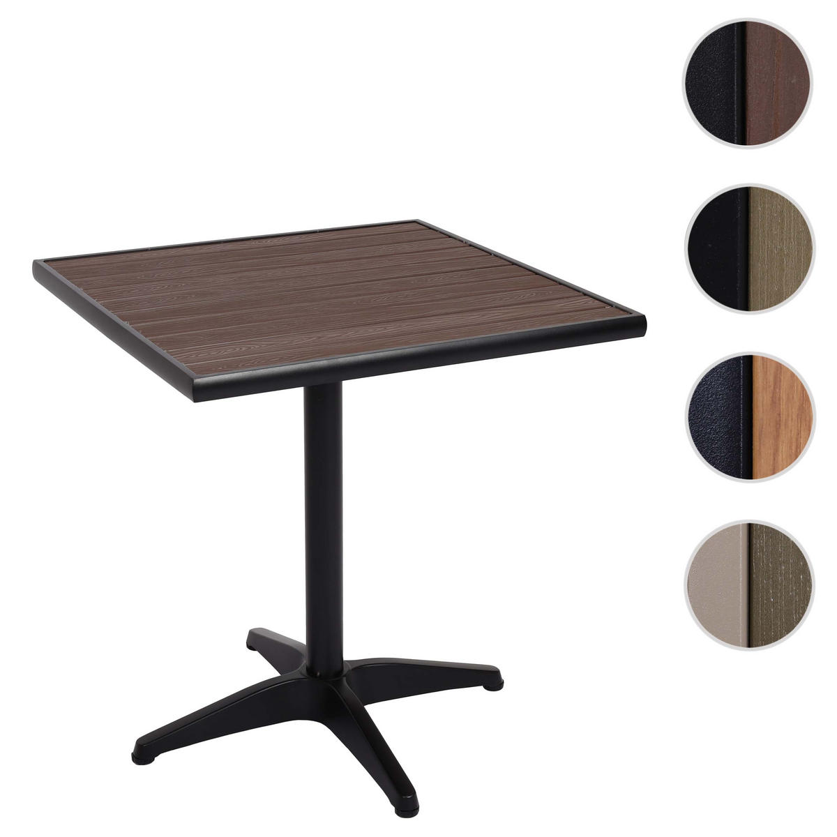 GARTENTISCH Schwarz, Dunkelbraun - Dunkelbraun/Schwarz, Metall (70/70/74cm) - MCW