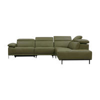 ECKSOFA Linus Echtleder Olivgrün - Olivgrün, Leder/Metall (262/220cm)