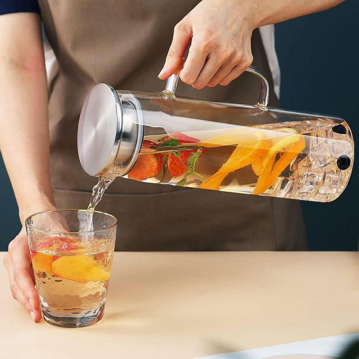 WASSERKARAFFE 1.5 L Klarglas hitzebeständig - Transparent, Glas (13/13cm)