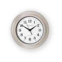 WANDUHR Newgale Hellgrau - Hellgrau/Weiß, Glas/Kunststoff (26/26/5.5cm) - Graham & Brown