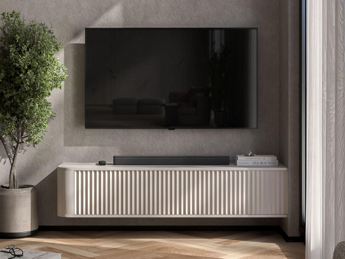 TV komoda Aurora matná kašmírová 140 cm - kašmírová, kompozitné drevo (140/30/35cm) - Meble Lindner