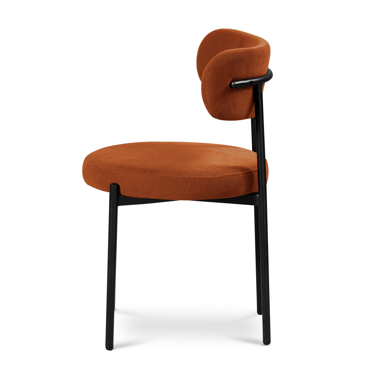 STÜHL 2er-Set Iris moderne aus Terrakotta Cord - Terracotta/Schwarz, Textil/Metall (53.5/80/49.5cm) - Sicaan