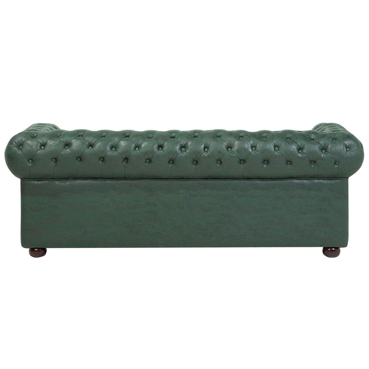 3-SITZER-SOFA Kunstleder Grün Chesterfield - Grün, Textil (195/70/76cm) - Beliani