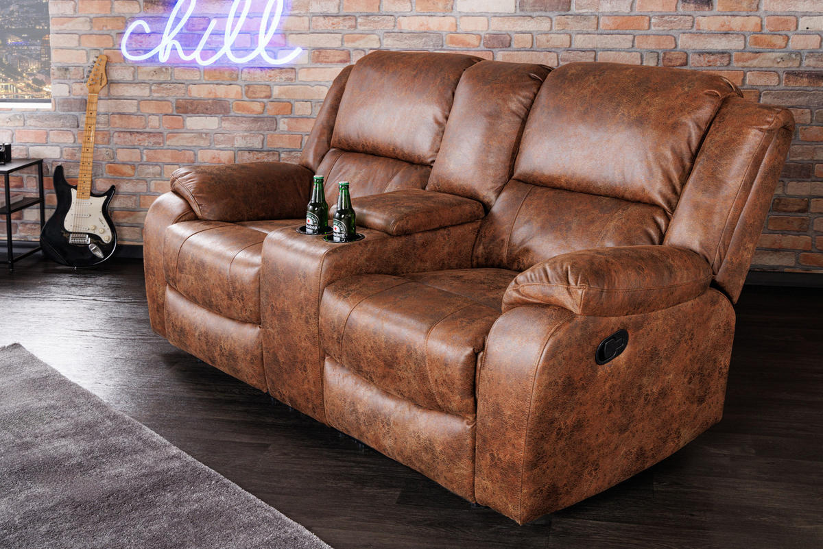 SESSEL HOLLYWOOD Stoff Braun 190 cm - Braun, Textil (188/102/93cm) - riess-ambiente