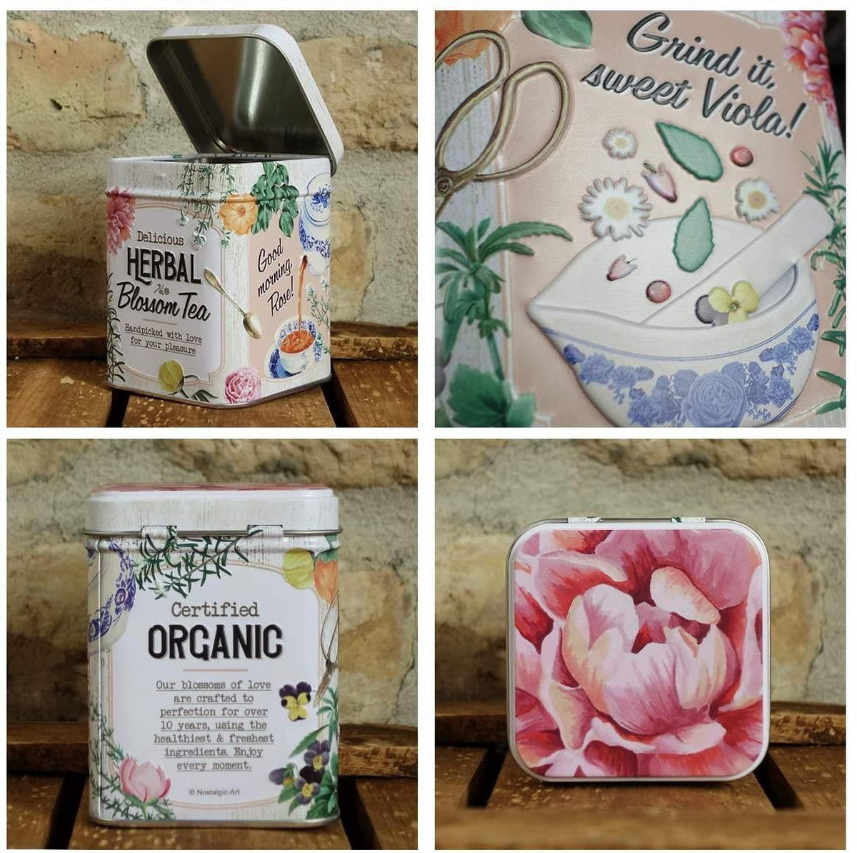 TEEDOSE Home & Country Herbal Blossom Tea - Multicolor, Metall (1/9.5cm) - Nostalgic-Art