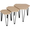 BEISTELLTISCH-SET Torquay,stapelbar,Industrial Holz hell, Eiche Sonoma - Naturfarben, Holzwerkstoff (58.7/52/45.5cm) - tectake