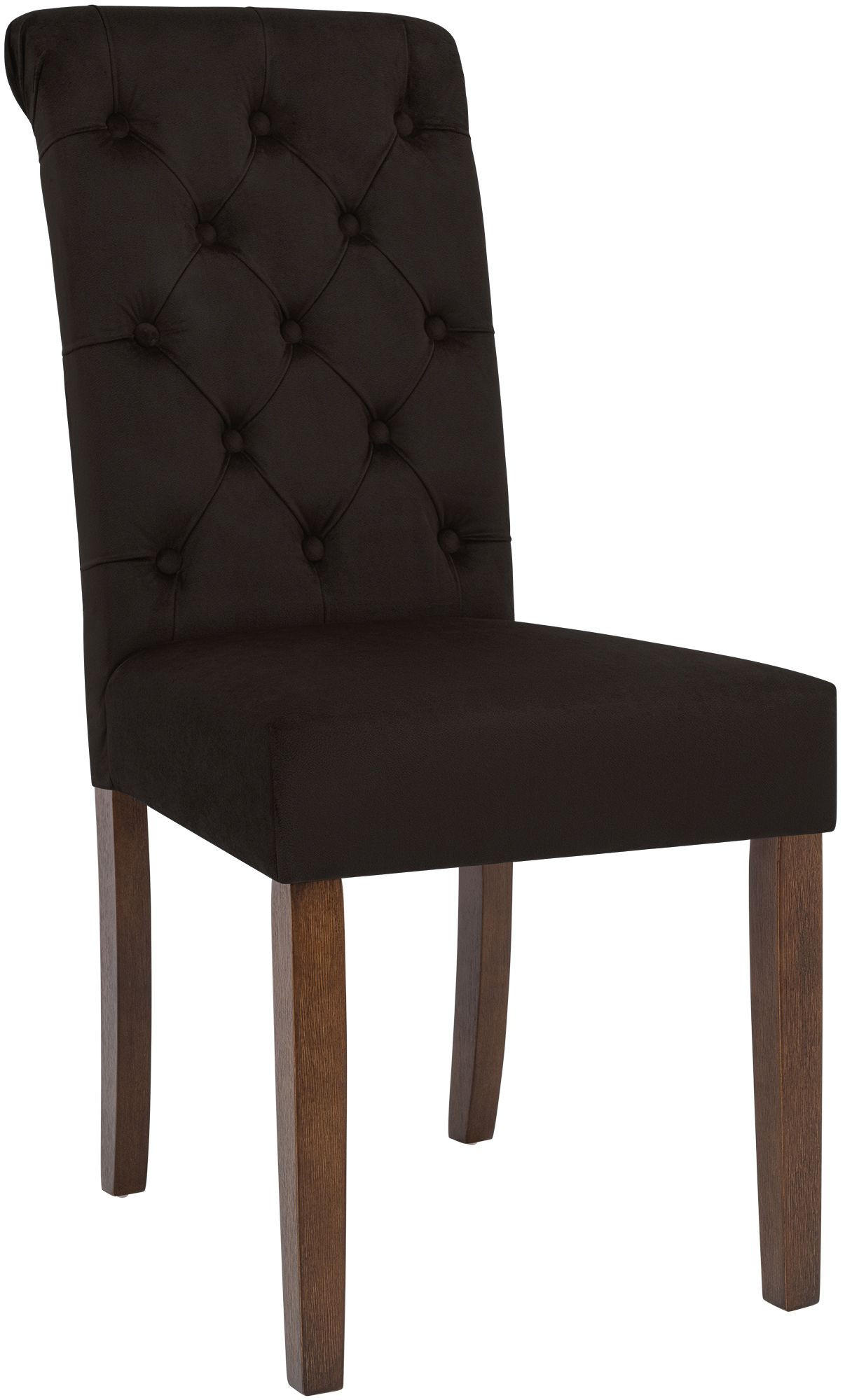 STUHL Samt braun - Walnussfarben/Braun, Holz/Textil (45/98/63cm) - CLP
