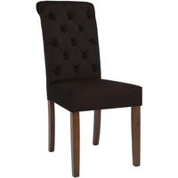 STUHL Samt Braun - Walnussfarben/Braun, Holz/Textil (45/98/63cm) - CLP