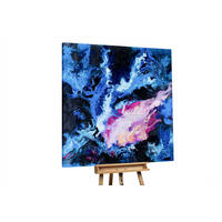 XXL ÖLGEMÄLDE Blau 150/150 cm - Blau/Pink, Textil (150/150cm) - KUNSTLOFT