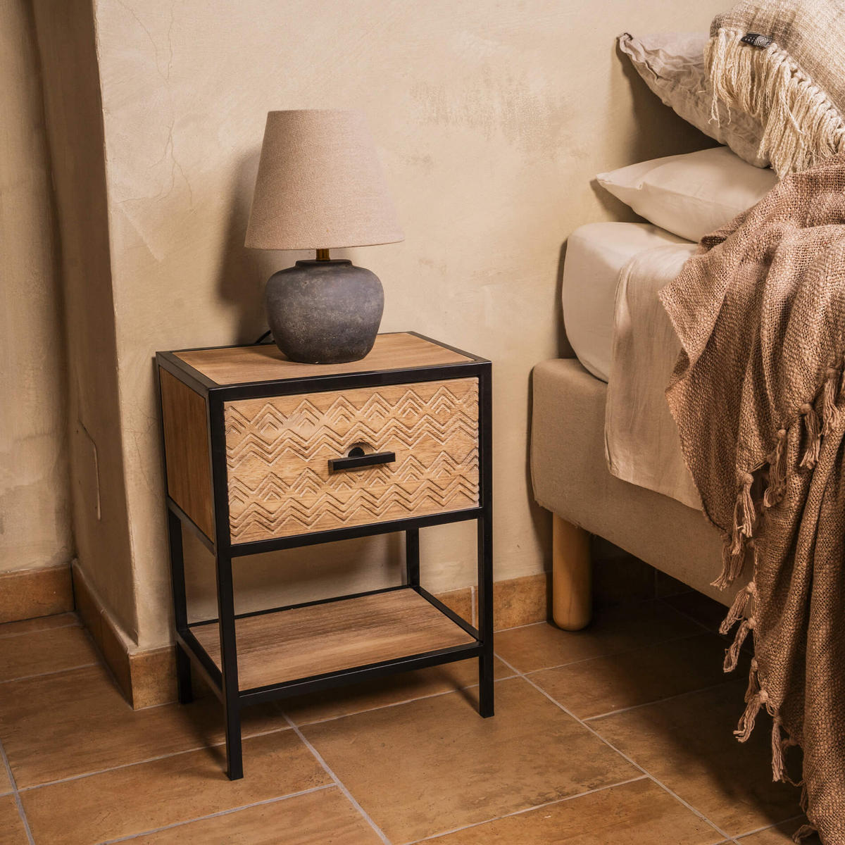 NACHTTISCH Braun 25/35/48 cm - Braun, Holz (25/48/35cm) - Mobili Rebecca