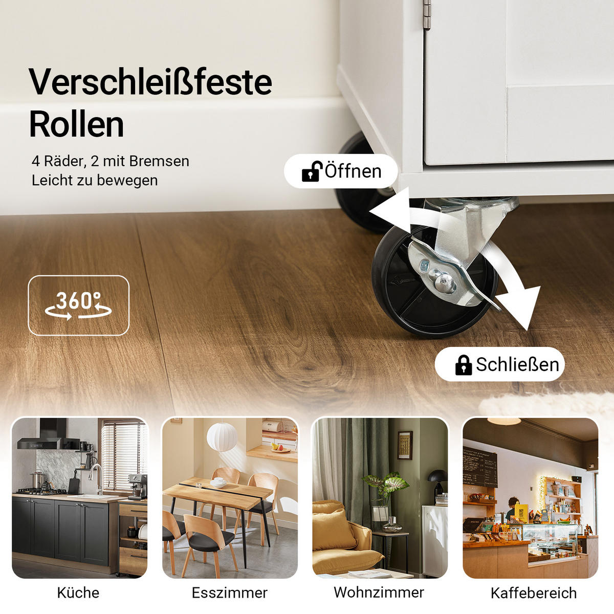 KÜCHENINSEL mit Arbeitsplatte Rollbarer, Weiß 99x85x40 cm - Weiß, Holzwerkstoff (99/85/40cm) - SoBuy