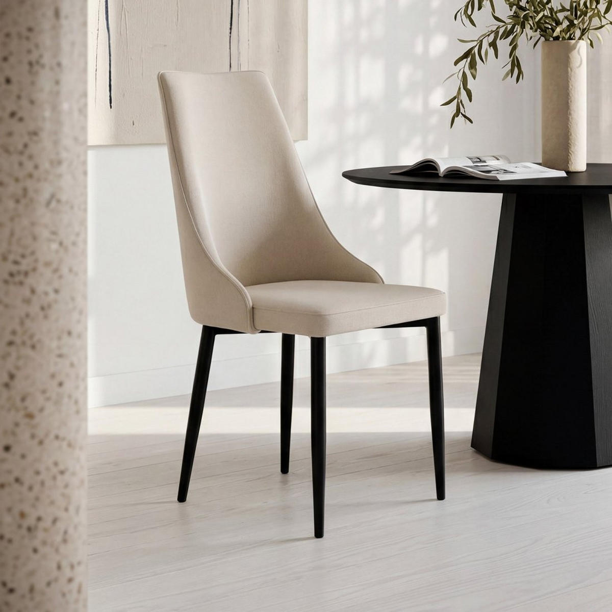 ESSZIMMERSTUHL Agnes Beige 45 cm x 95 cm 4er-Set - Beige, Textil (45/95/65cm) - Klast Home