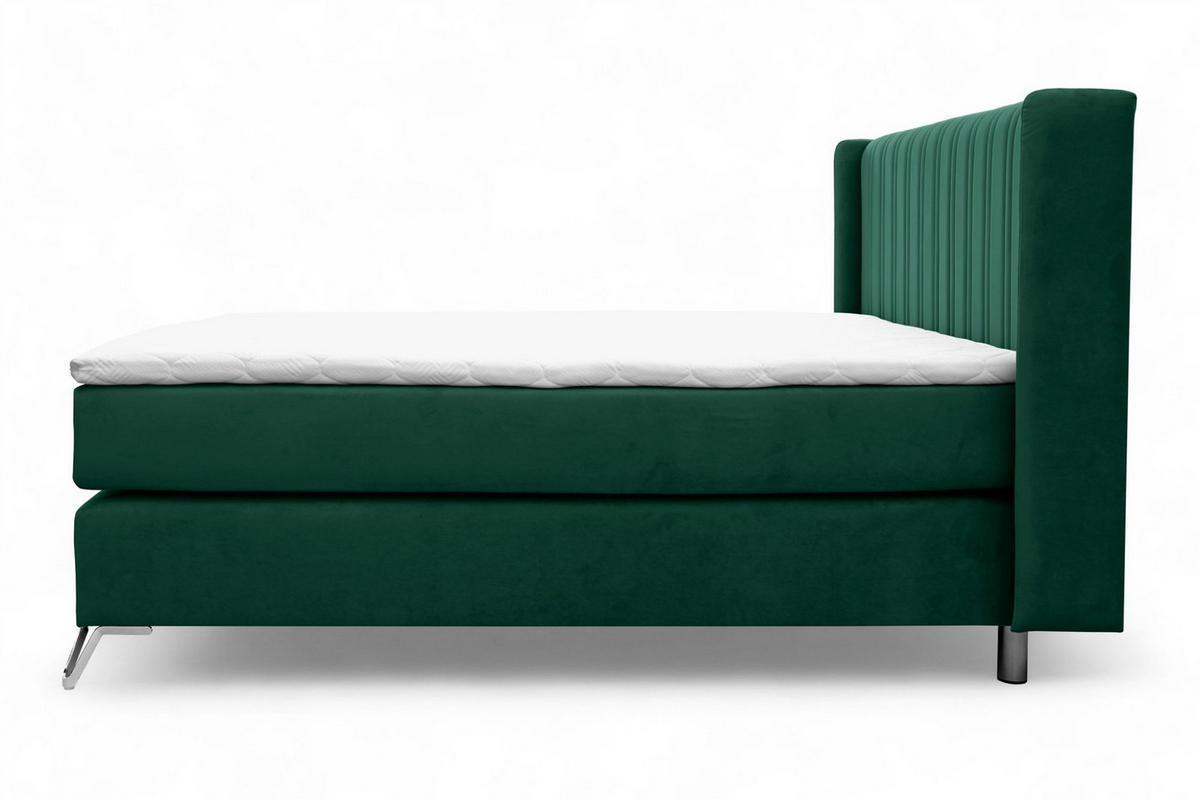 BOXSPRINGBETT Agnus - Grün, Holzwerkstoff/Textil (120/200cm) - Fun Möbel
