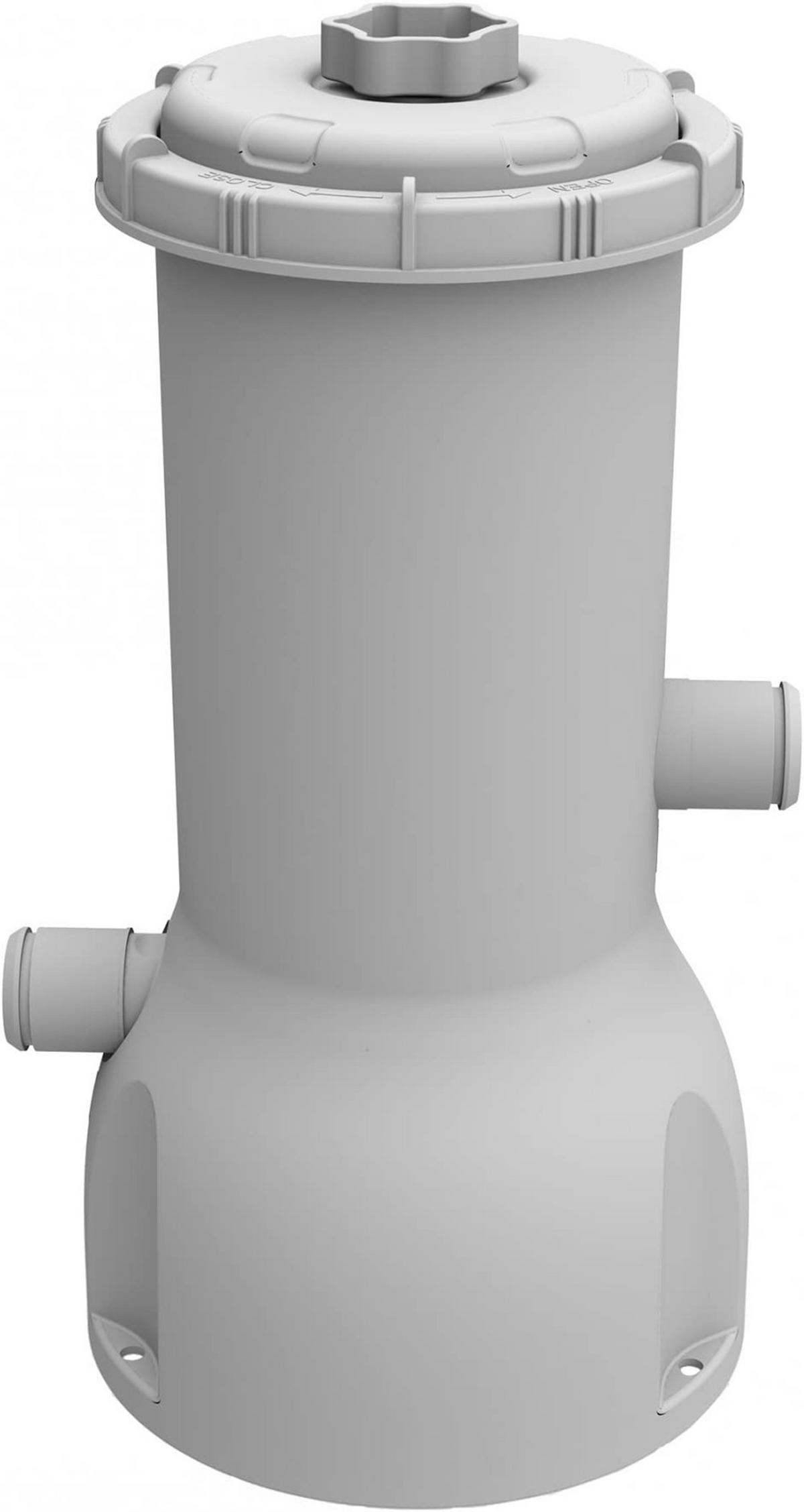 POOL Komplettset rechteckig 549 x 305 x 122 cm grau mit Filterpumpe und Leiter - Grau, Kunststoff/Metall (305/122/549cm) - Avenli