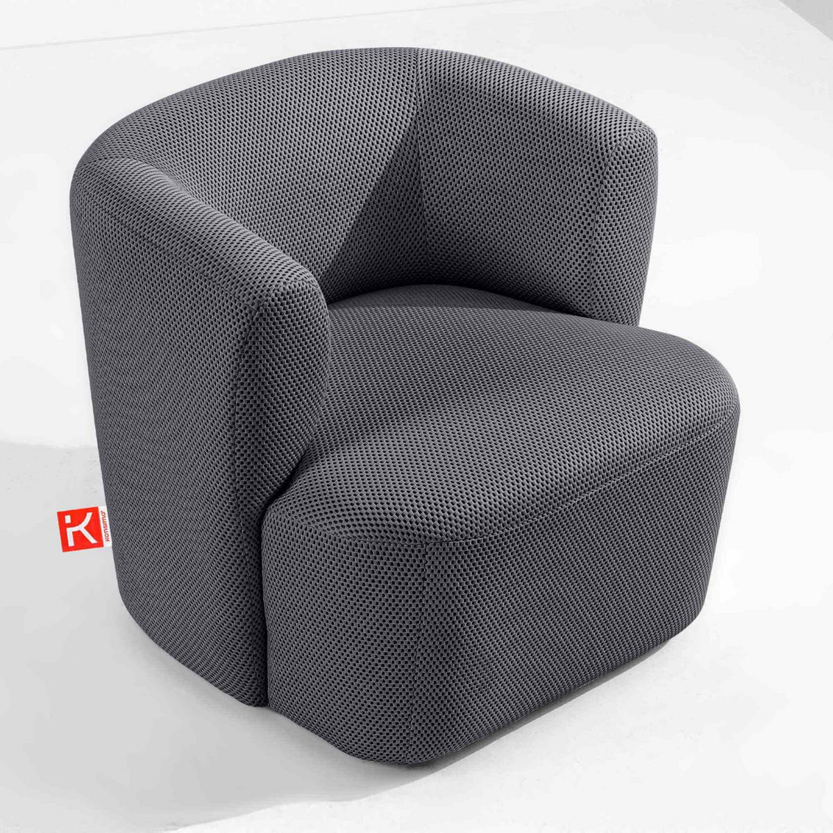 EINZELSESSEL PEBROS ,Dunkelgrau - Dunkelgrau, Holz/Textil (75/68/70cm) - KONSIMO®