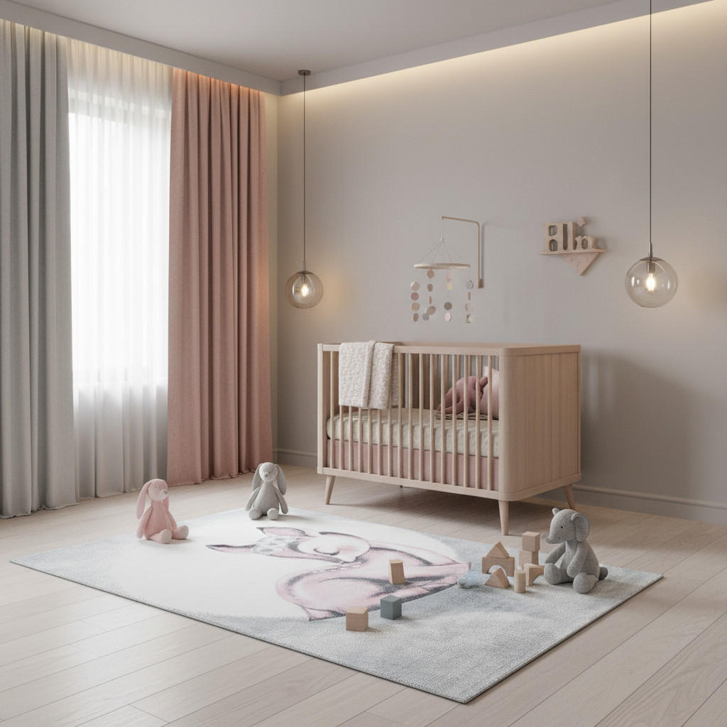 Thumbnail - Kadima Design Teppich, Rosa, Textil, Tiere, Rechteckig, 140x200 cm, pflegeleicht, Teppiche & Böden, Teppiche, Teppich Ki...