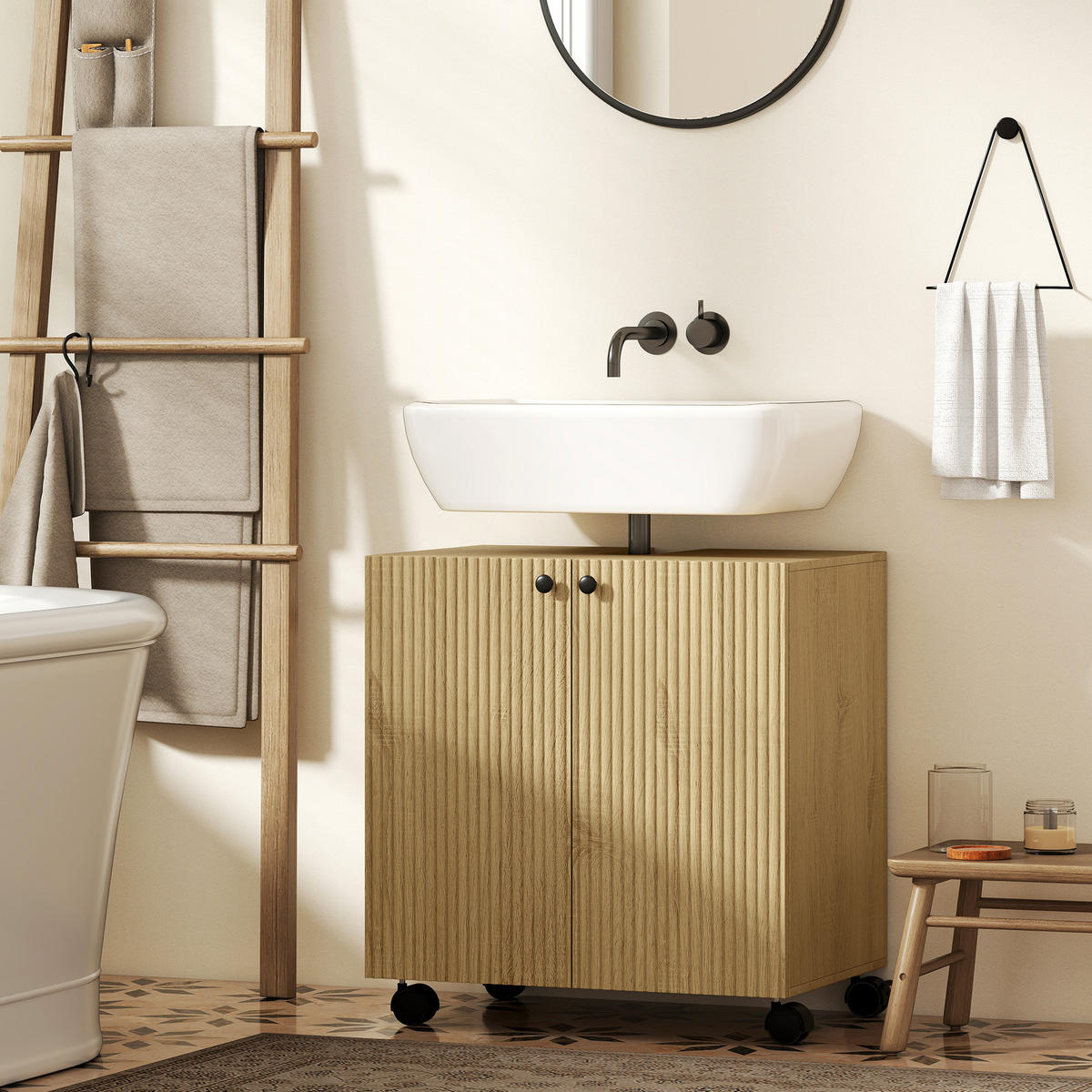 BADEZIMMERSCHRANK Naturfarben 39.8/60.0/62.0 cm - Naturfarben, Holzwerkstoff (60/62/39.8cm)