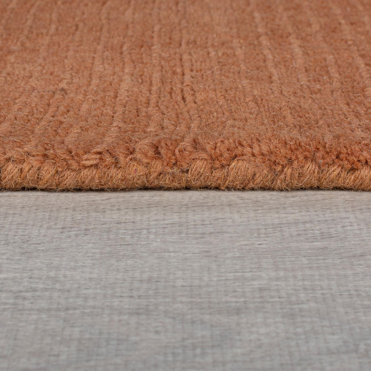 WOLLTEPPICH Uni-Design, mit Randdetails, handgewebt MOLE, Orange 120x170 cm - Orange, Textil (120/170cm) - KADIMA DESIGN