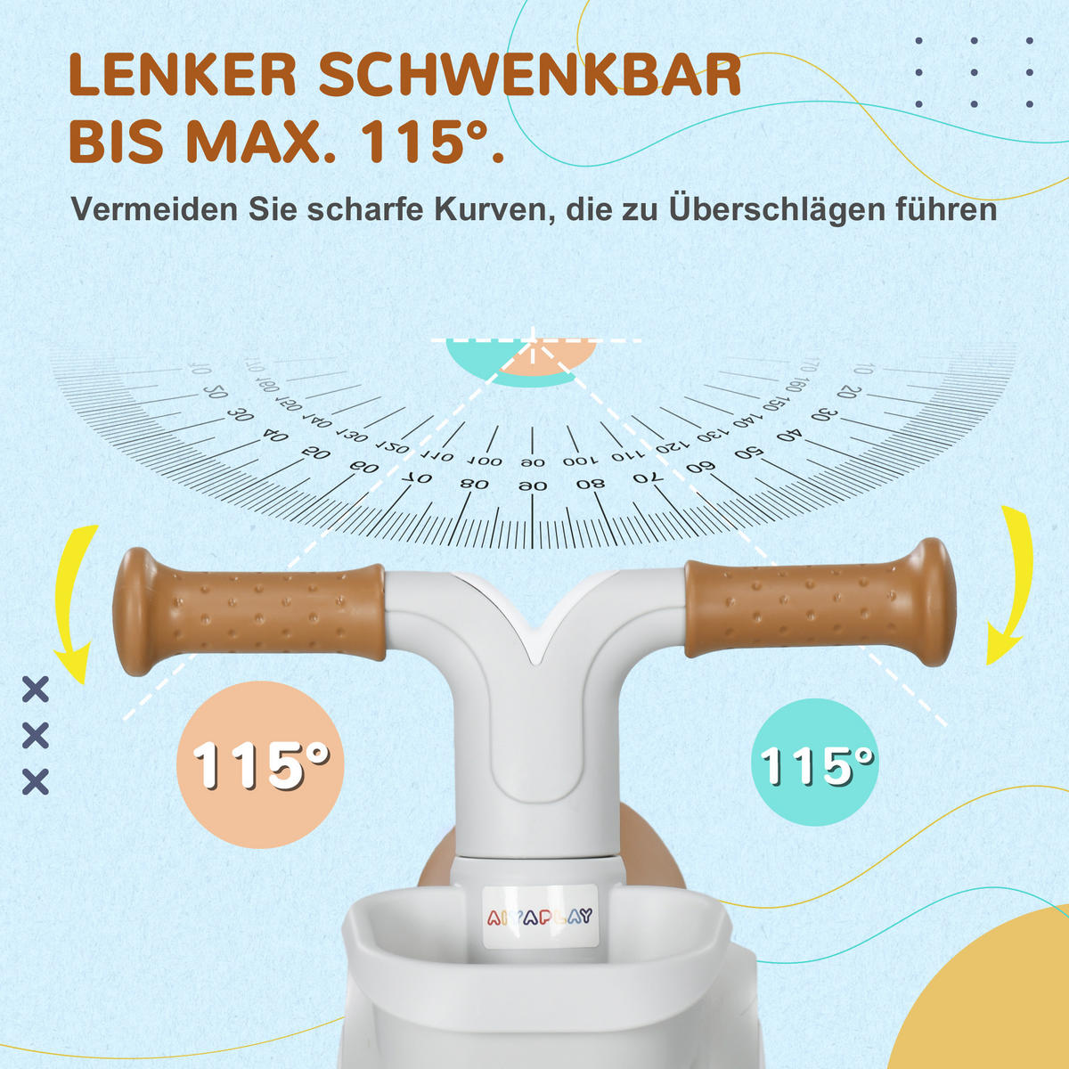KINDERLAUFRAD - Braun, Metall (56/27/39cm) - AIYAPLAY