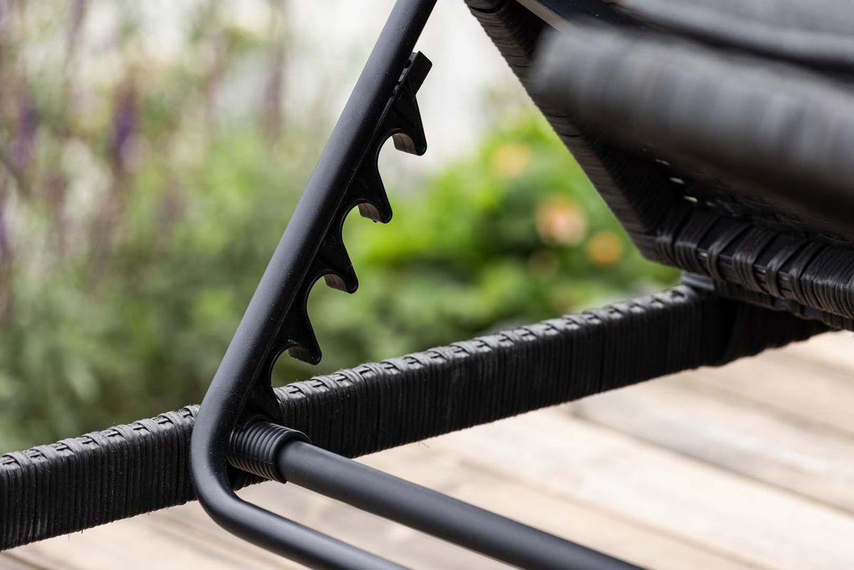 SONNENLIEGE schwarz - Schwarz, Holzwerkstoff (119/32/196cm) - ebuy24